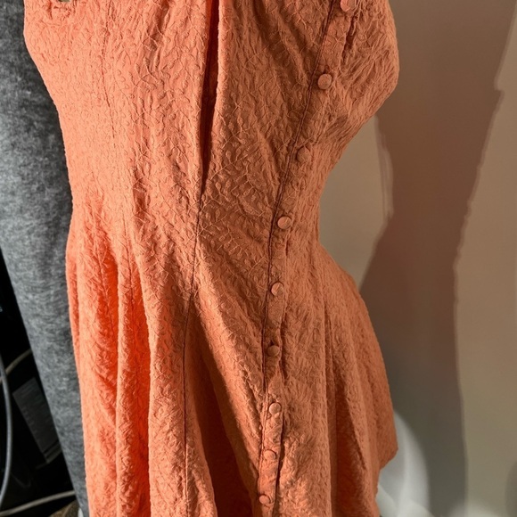 C & V Chelsea & Violet Orange Button & Tie Sides Dress Size XL - Picture 2 of 6